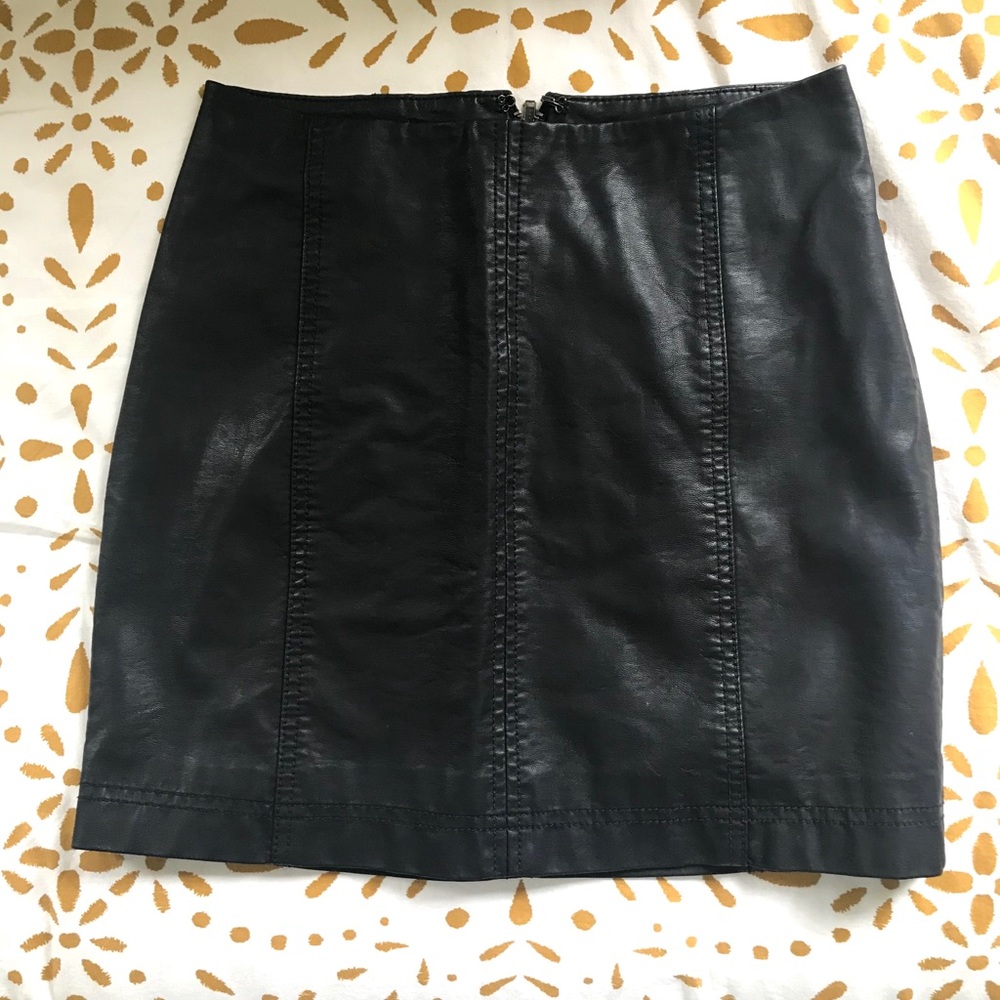 Free People Modern Femme Faux Leather Mini Skirt